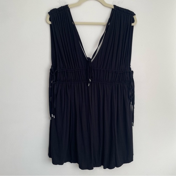 NWT NEW Free People Aries Deep Plunge V Neck Tank Top Tiered grunge vamp witchy - Picture 4 of 13